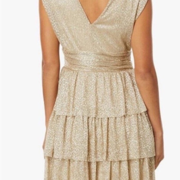 Lilly Pulitzer Faye Dress Gold Ruffle Mini - Size Medium - Picture 4 of 7